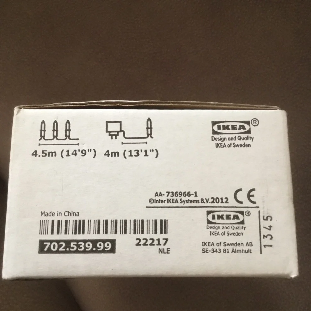 VTG IKEA KILOMETER String Lights 24 Flower Bulbs Indoor 8.6m 27’10” NEW NOS
